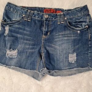Zanadi Distressed Blue Jean Shorts